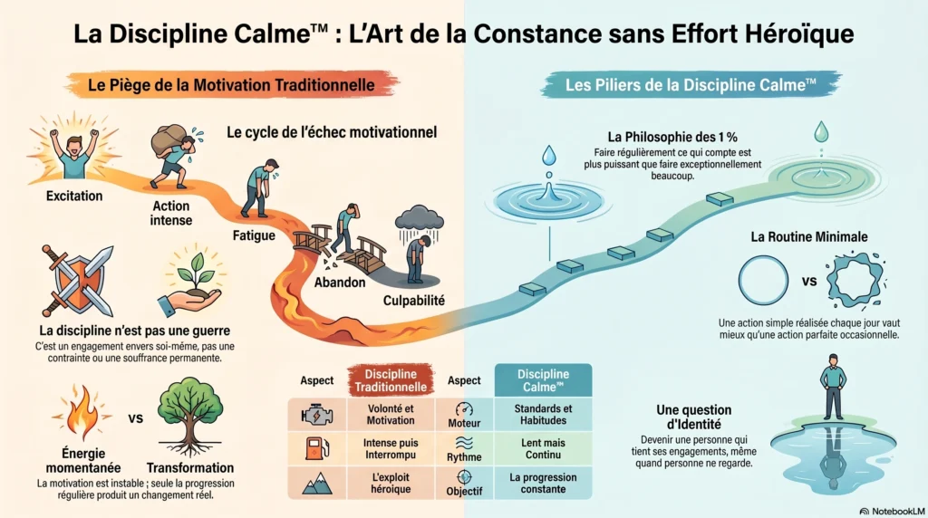 Discipline Calme™ Avancer avec constance sans dépendre de la motivation