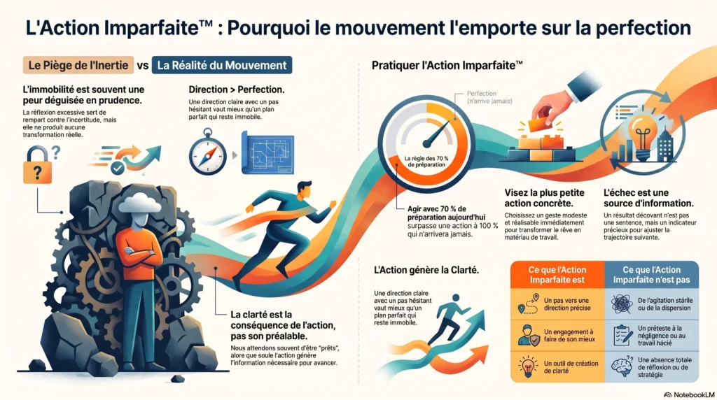 L'ACTION IMPARFAITE™ Le premier mouvement vaut toujours mieux que l'attente parfaite.