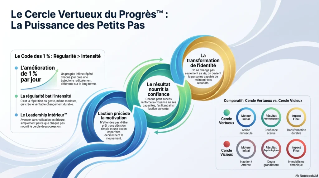 LE CERCLE VERTUEUX DU PROGRÈS™ Les grandes transformations naissent rarement de grands changements.