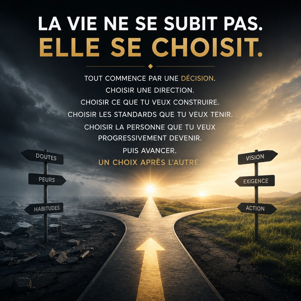 La vie ne se subit pas. Elle se choisit.